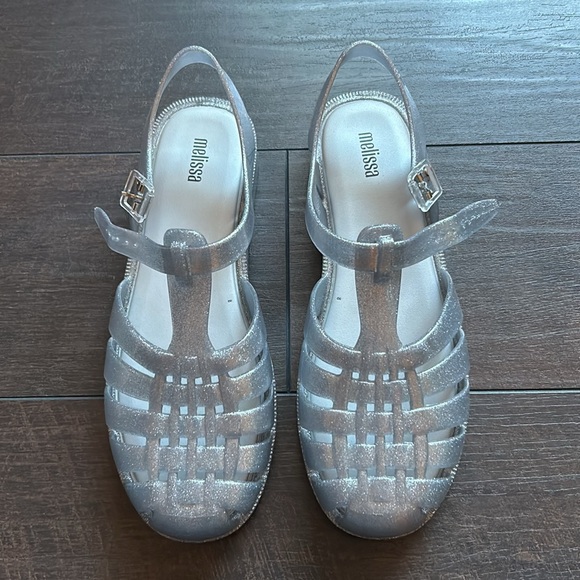 Melissa possession size 9 in clear glitter (silver) - Picture 5 of 12